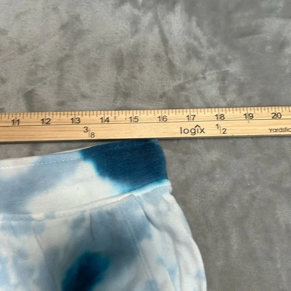 Favorite Tie Dye Shorts Women’s Large Members Mark Blue White Drawstring Sweat - Picture 6 of 8